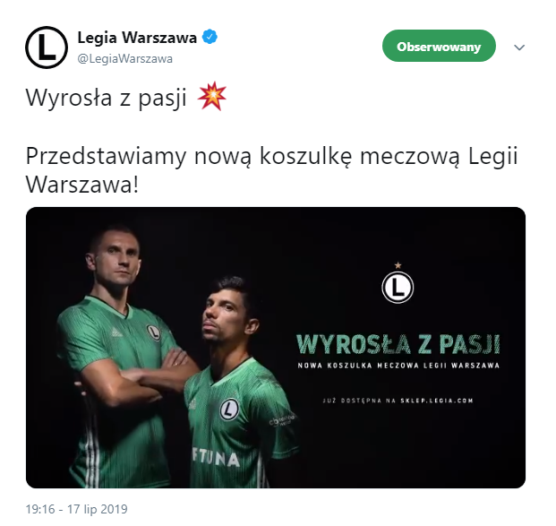 OFICJALNIE! Nowe KOSZULKI Legii na sezon 19/20